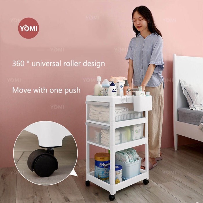 YOMI- RAK TROLLEY DORONG S80/ RAK AESTHETIC / RAK PENYIMPANAN BAYI