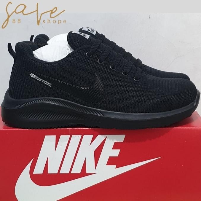 Skena Sepatu Sneakers Kets Sekolah Olahraga Hitam Polos Full Black Pria Wanita Cowok Cewek Laki Laki
