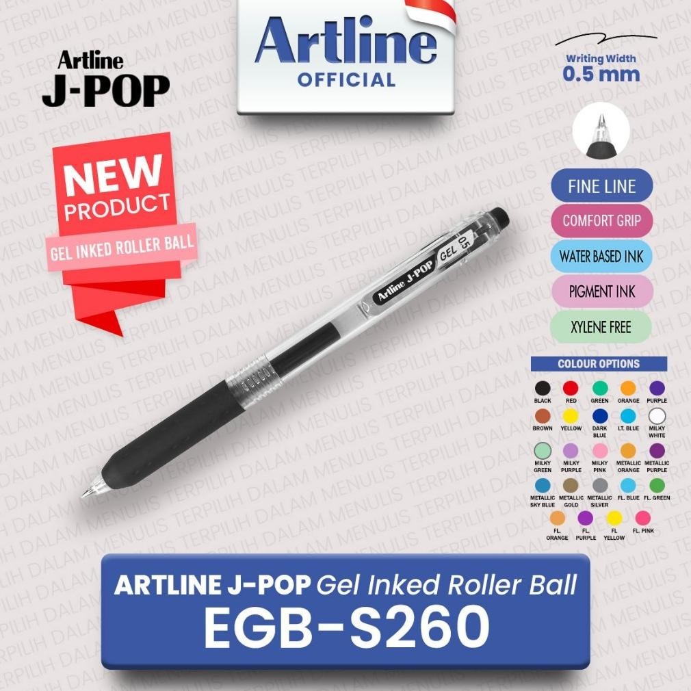 

Artline J-Pop Gel Inked Roller Ball Egb-S260 0.5 Mm Shuamiyrtu