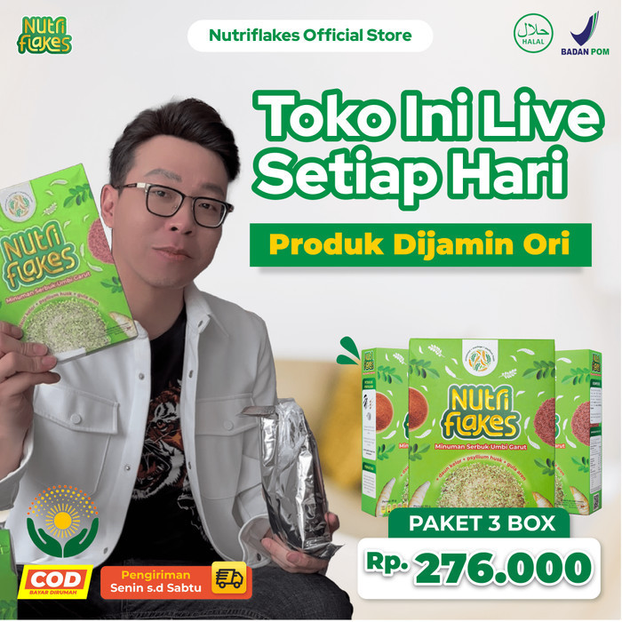 

Nutriflakes Sereal Umbi Garut With Psyilium Husk & Kelor 3 Box 280Gr