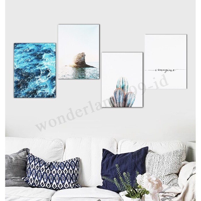 Delta Lukisan Kanvas Desain Print Nordic Modern