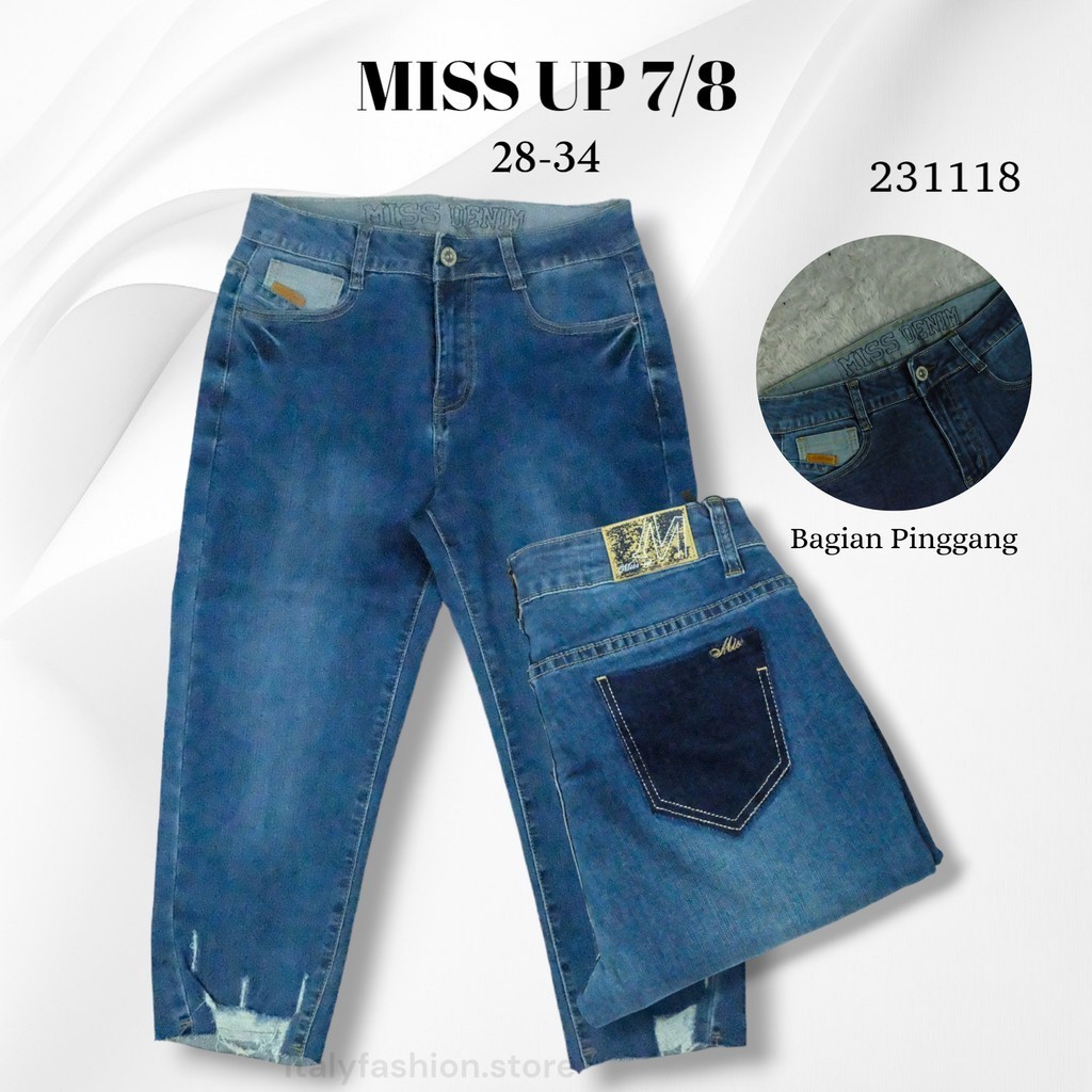MISS UP Celana Jeans Stretch 7/8 Wanita 231118