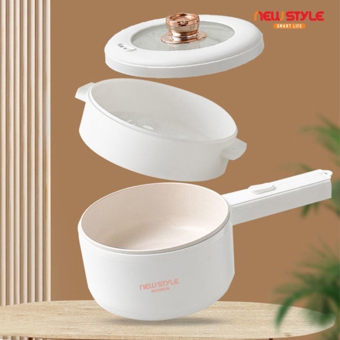 Dheao Newstyle Panci Listrik Y25 Panci Elektrik Lapisan Keramik Anti Lengke