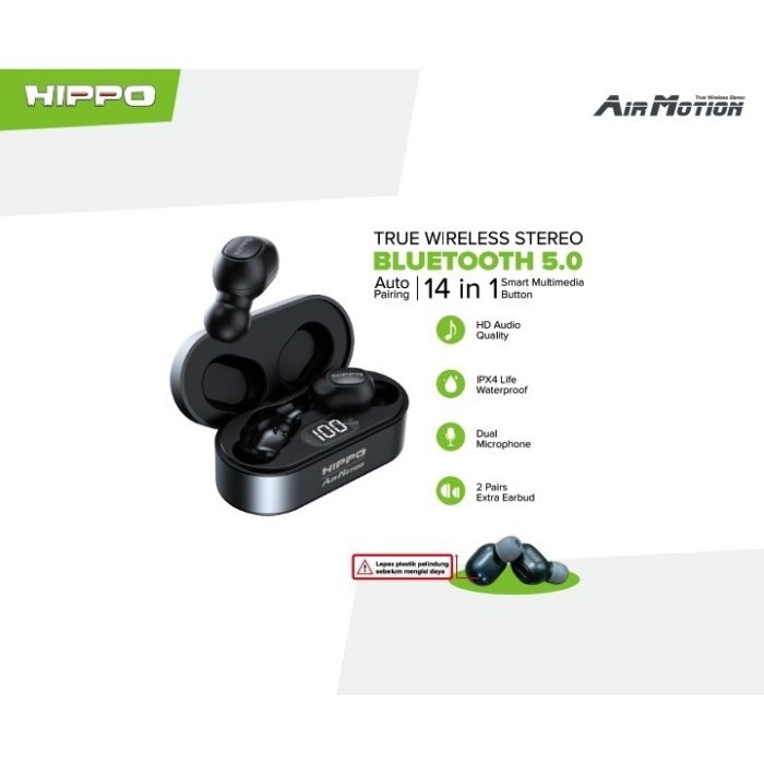 Hippo Airmotion Tws Bluetooth V 5.0 Dynamic Speaker Dual Mic Ipx4 Life