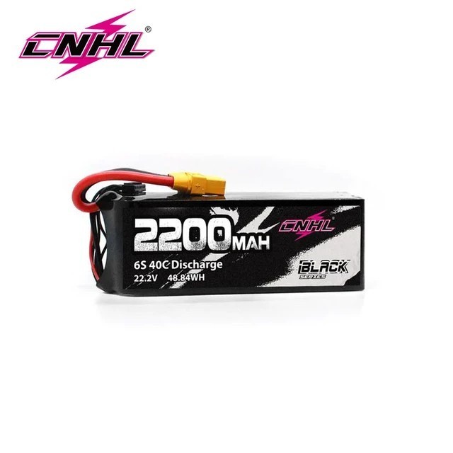 CNHL BLACK SERIES 2200MAH 6S 22.2V 40C LIPO BATTERY WITH XT60 PLUG