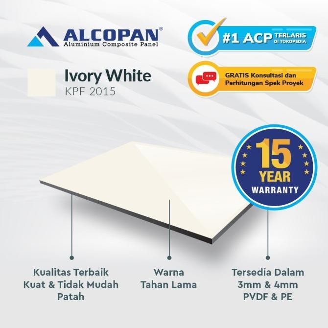 ACP Alcopan Ivory PE 4mm aluminium composite panel