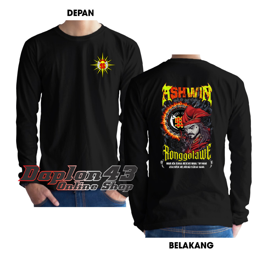 KAOS ASHWIN RONGGOLAWE KAOS SH WINONGO KAOS LENGAN PANJANG LOGO DEPAN SINAR DAPLON43 19