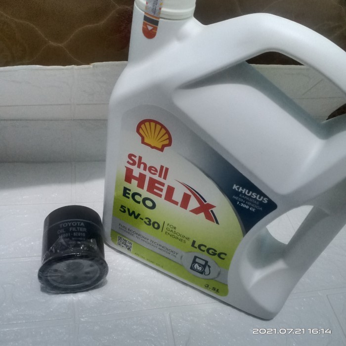 Paket Oli Shell Helix Eco 5W-30 + Filter Oli Agya/ Ayla/ Sigra/ Calya