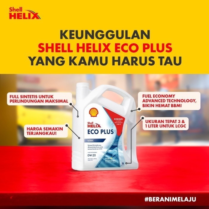 Oli Shell Helix Eco Plus 5W30/5W-30 Full Synthetic Lcgc (1L)