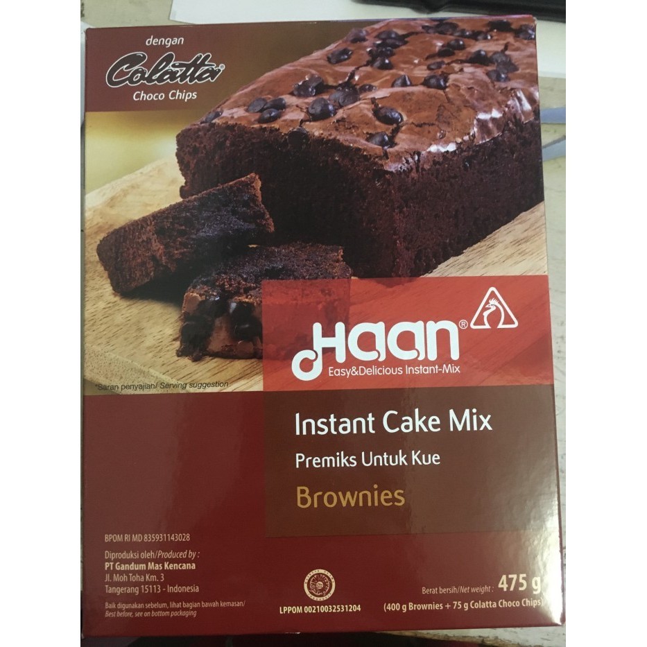 

GM951 Haan Instant Cake Mix Brownies Kukus Tepung Premix Brownis 415 gr STOK TERBATAS