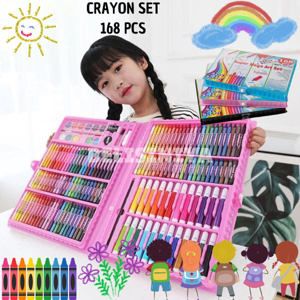 

Crayon Set Jumbo 168 Pcs Coloring Colouring Set Crayon Set Jumbo 168 -Anza Wahda