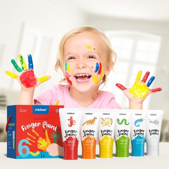 

Mideer Finger Paint 6 Colours Washable Non Toxic Cat Tangan Anak -Anza Wahda