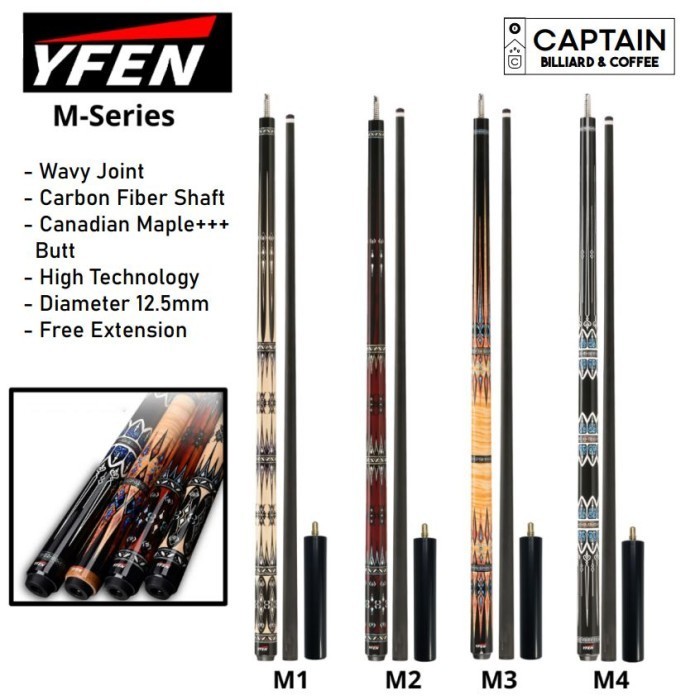YFEN M Series Carbon Cue Play Stick - Stik Billiard