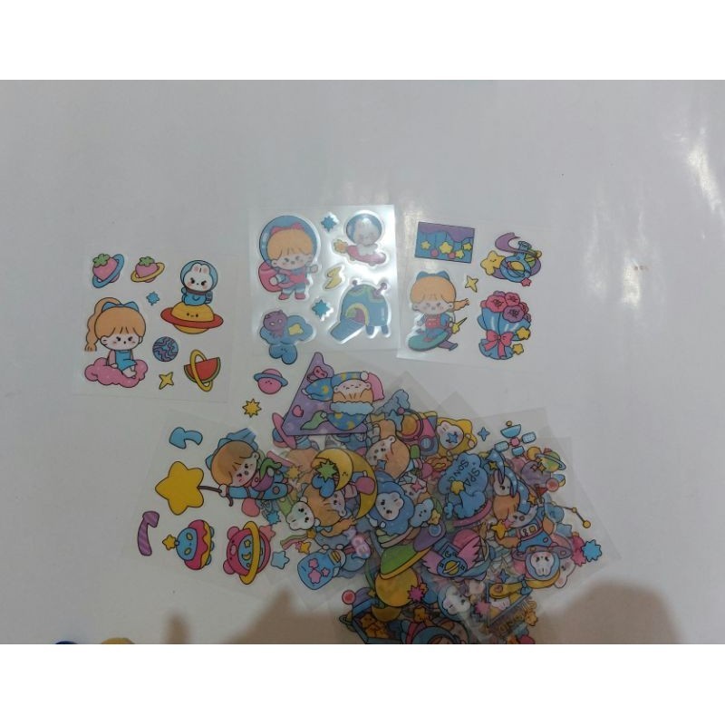 

Stiker 50 lembar motif kartun korea lucu anti air