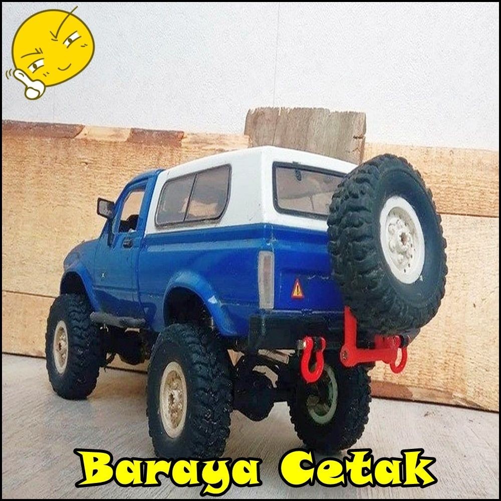 RC Tow Hitch Wheel Mounting WPL C24 Dudukan Ban Belakang 3D Print Aksesoris Mainan RC c14 c24 c44