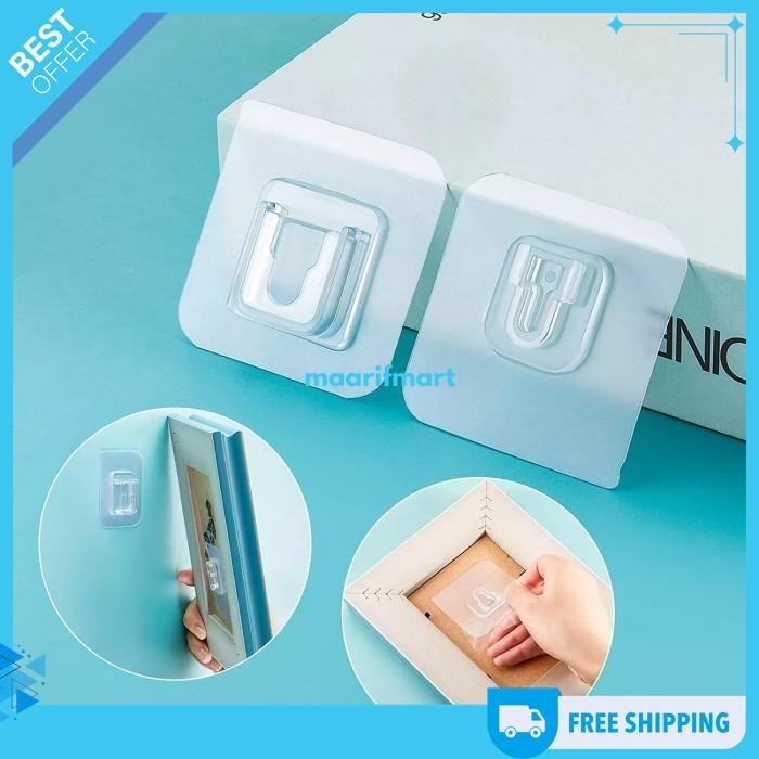 

STIKER TEMPELAN 2 SISI GANTUNGAN TEMPEL HOOK KAIT PAKU 1 SET PASANG +- TERJAMIN BEST