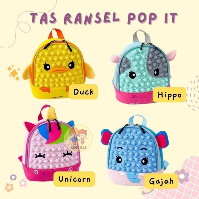 Tas Pop It Anak Sekolah Tas Anak Sd Tas Ransel Popit Tas