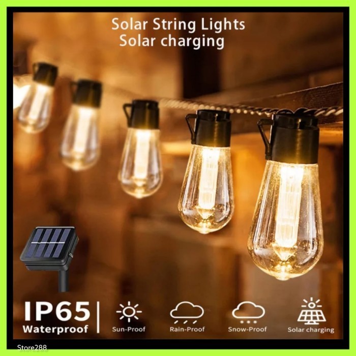 Lampu Gantung Cafe Hias Dekorasi Taman Solar Cell Tenaga Led