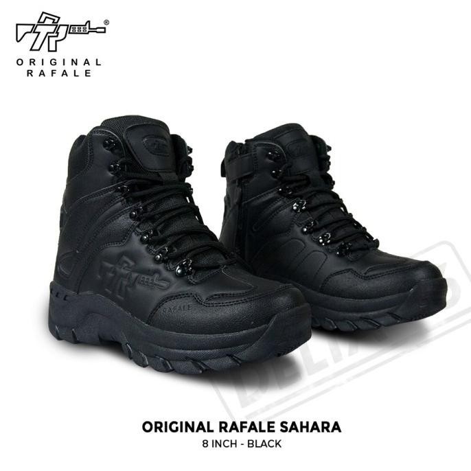 Sepatu Original Rafale 8" Sahara Tactical Military Boots HITAM