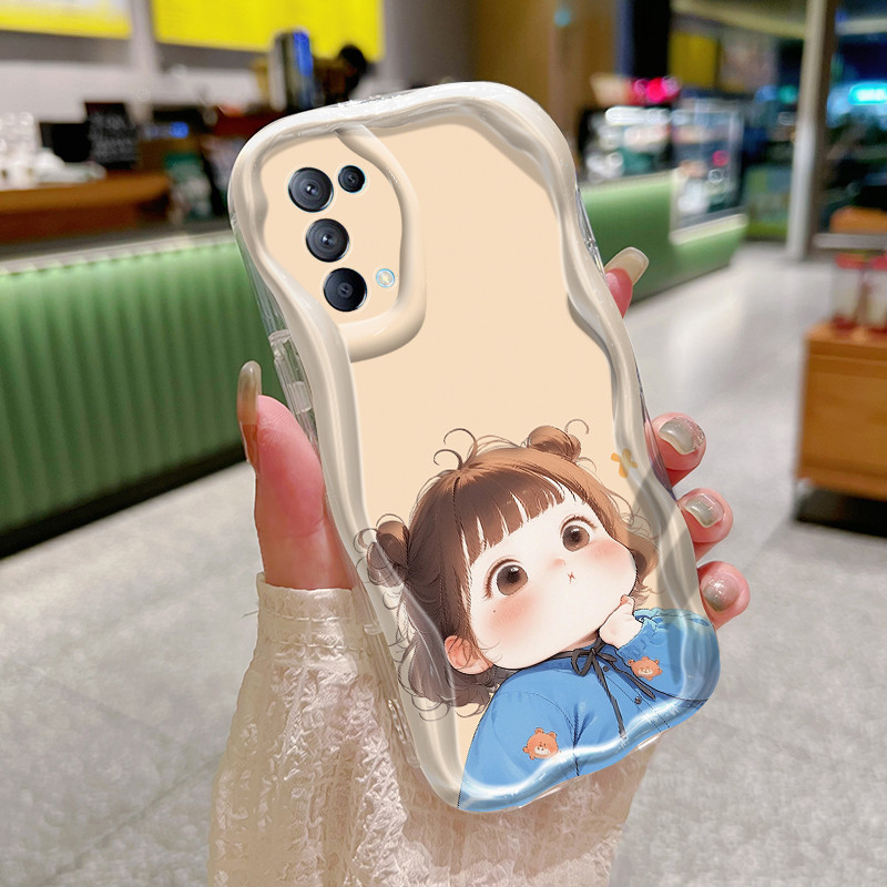 Casing Hp OPPO Reno 5 4G Reno 5 5G Reno 5K 5G Case Casing lembut sarung HP pola gadis manis Softcase