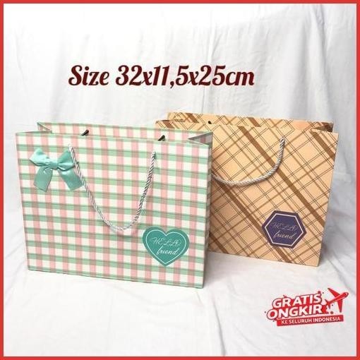 

Tarbaru Fs Paper Bag Korea Green White Shopping Bag/ Tas Hadiah Hdj-001L Jaminan Original