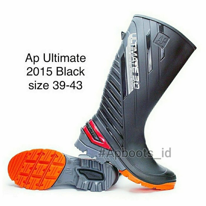 AP BOOTS 2015 ULTIMATE HITAM ORIGINAL - SEPATU WORK AND SAFETY BOOTS