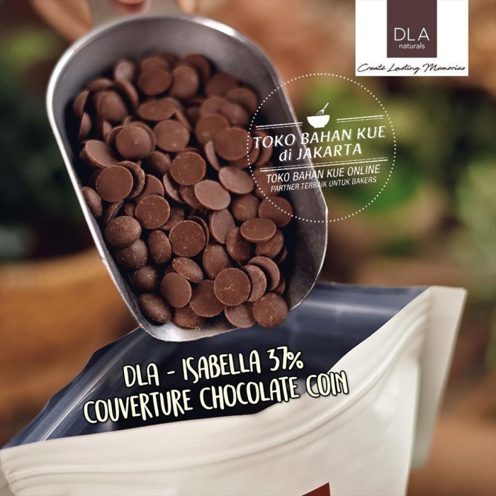 

Ready DLA Naturals - Chocolate Milk Couverture ISABELLA 250gr Coin Cokelat