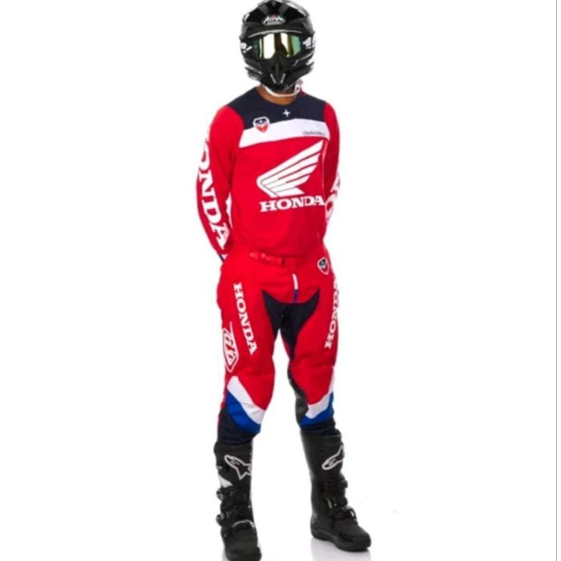CUSTOM JERSEY SET TRAIL CUSTOM RED HONDA MERAH MOTOCROSS ADVENTURE EVRONA