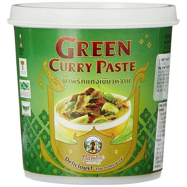 

Ready PANTAI THAI GREEN CURRY PASTE 400GR Bumbu Kari Hijau Thailand Import
