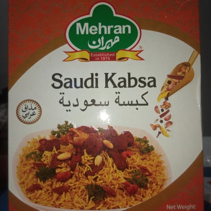 

Ready Mehran Bumbu Saudi Kabsah 200 gram untuk masak 4 kg beras