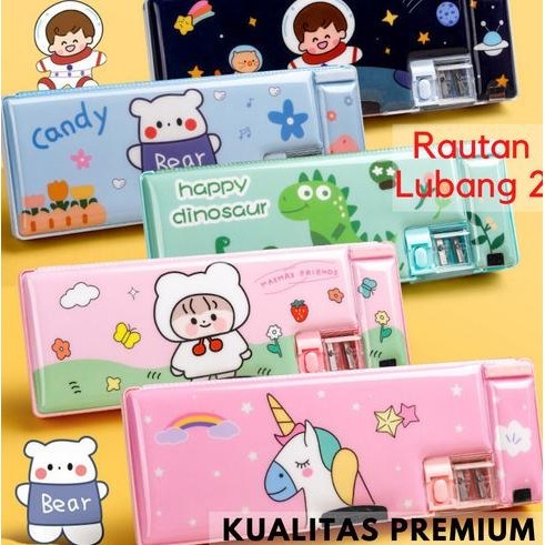 

Kotak Tempat Pensil Magnet Karakter 2 Sisi Rautan Pencil Case PC0017