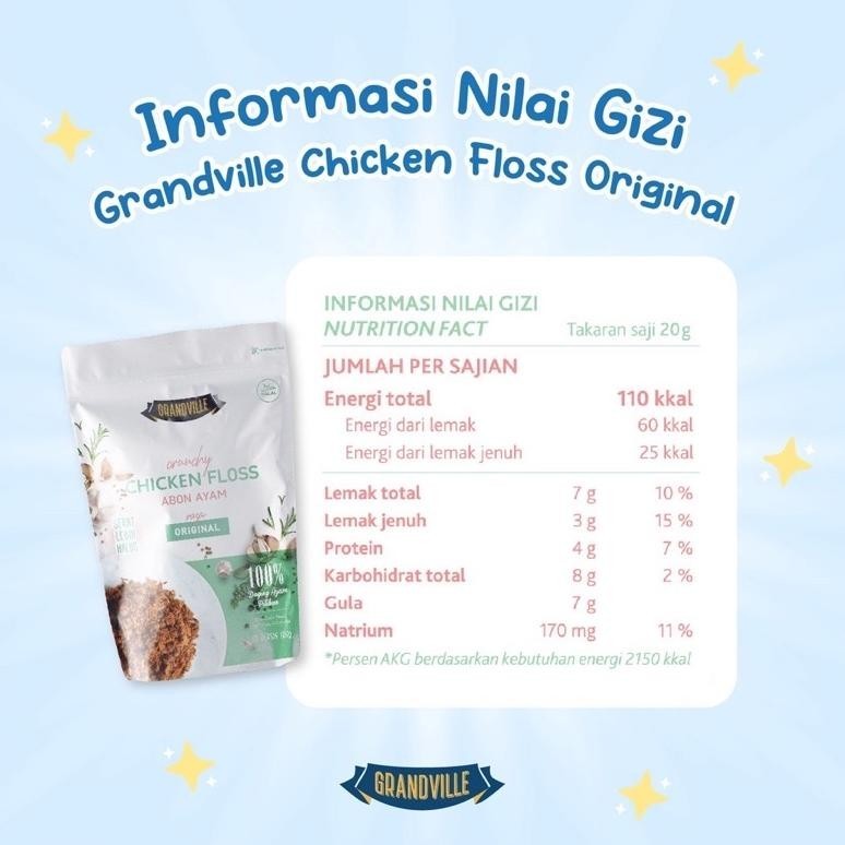 

100% Original Grandville Abon Sapi Ayam Ikan Fish Floss Original Spicy 100G Mpasi Bayi Crunchy Beef Chicken Abon Grand Ville Anak Anak Dewasa