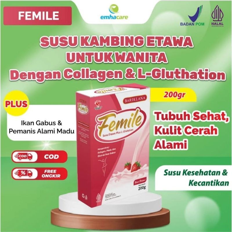 

FEMILE SUSU KAMBING ETAWA UNTUK WANITA PLUS L-GLILUTATHION DAN COLLAGEN