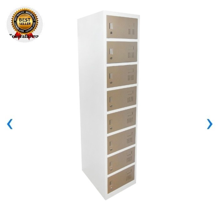 

Fauma Lemari Loker Besi Locker Cabinet 8 Pintu - Cokelat