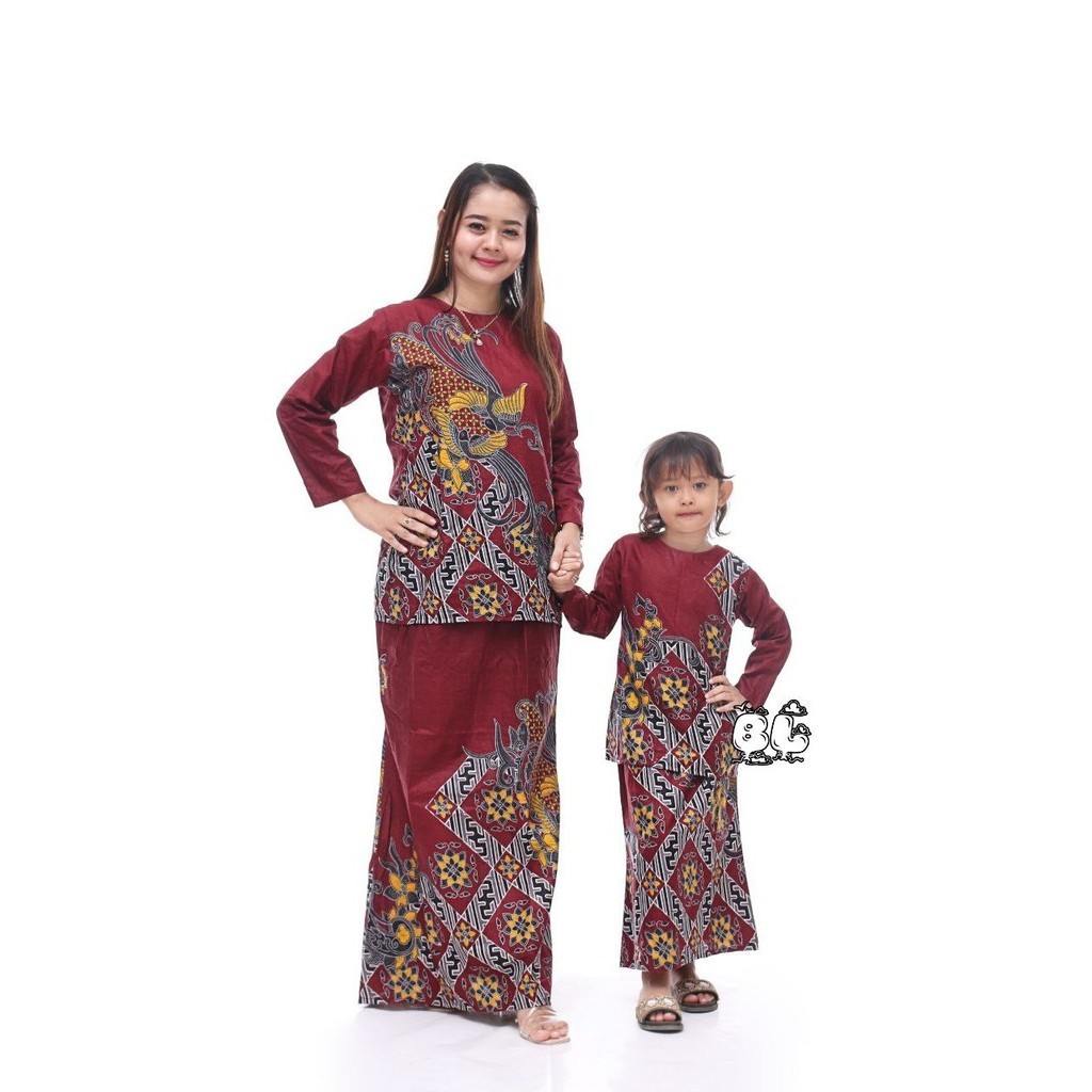 Fairyrozi Couple Setelan RnB Batik Kinanti Merah Wanita Dewasa & Anak Bahan Premium M L XL XXL