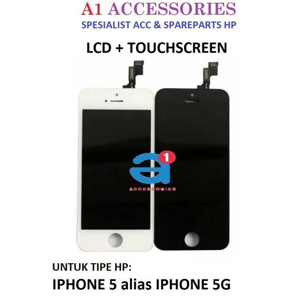 LCD + TOUCHSCREEN IPHONE 5 / 5G ( BLACK & WHITE ) ORIGINAL