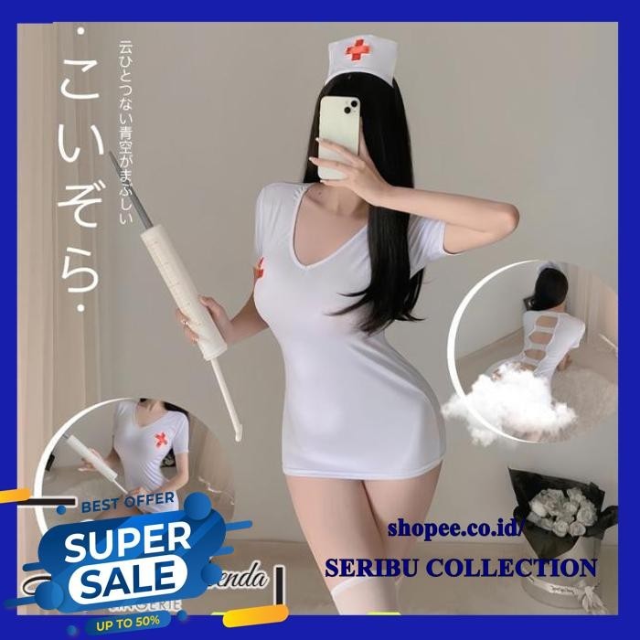 SET BAJU TIDUR WANITA SEKSI & G STRING MODEL SEXY NURSE BEST SELLER