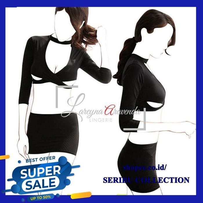 SET BAJU TIDUR WANITA SEXY BAJU & ROK & G STRING MODEL COSPLAY GURU EROPA BEST PRODUCT