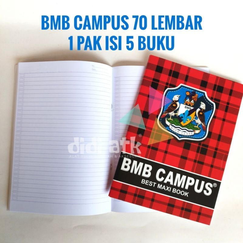 

Buku Tulis Boxy BMB Campus 70 Lembar 1 Pak Isi 5 Buku