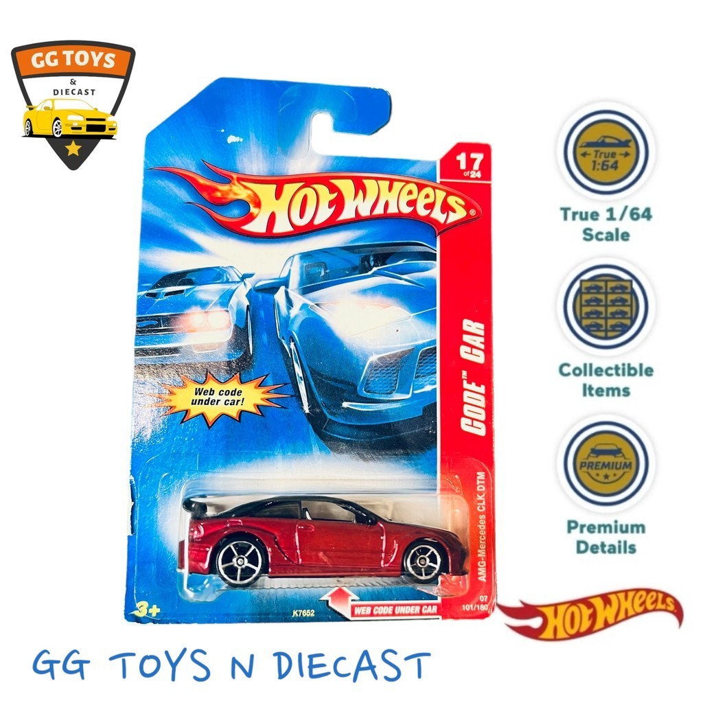 Hotwheels Hot Wheels HW Bluecard AMG Mercedes CLK DTM Code Car Merah