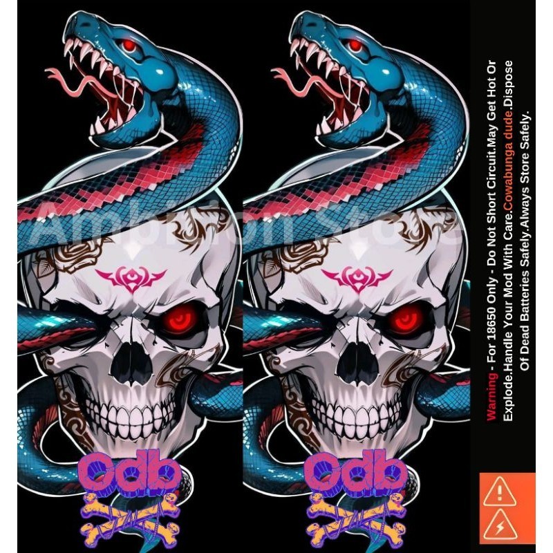 

AMBITIONSTORE - Stiker Skin Wrap Baterai 18650 Motif DarkSide Series - Pelindung dan Penghias Baterai 18650 Untuk Segala Merek Baterai