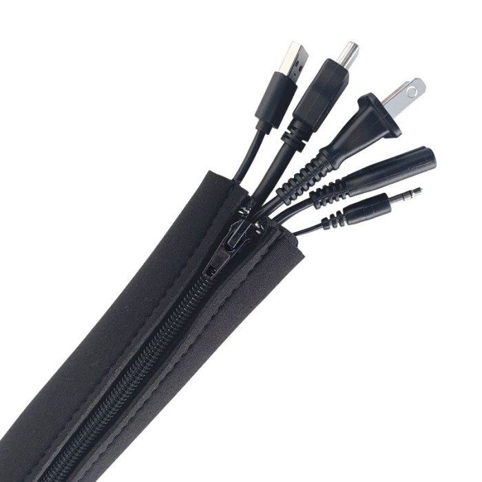 

Baru 50Cm Cable Sleeve Organizer Dengan Zipper Sarung Pelindung Kabel