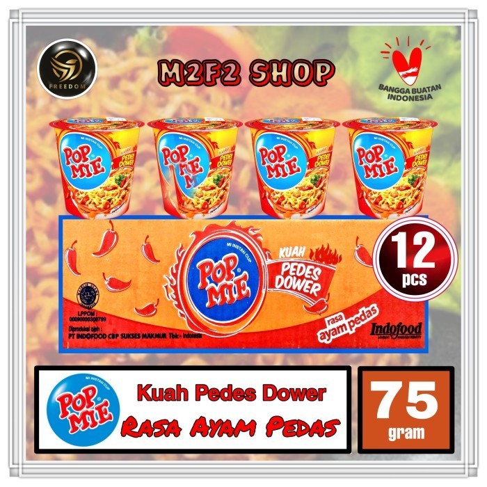 

Pop E Instan Cup Kuah Pedes Dower Ayam Pedas - 75 Gr