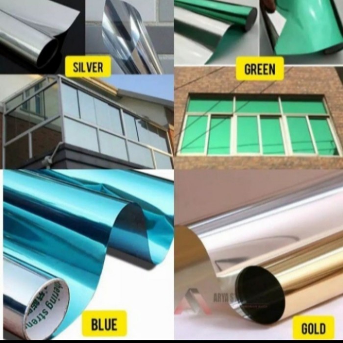 STIKCKER/STICKER KACA FILM ONE WAY/STIKER KACA SILVER GREEN 1 ROLL