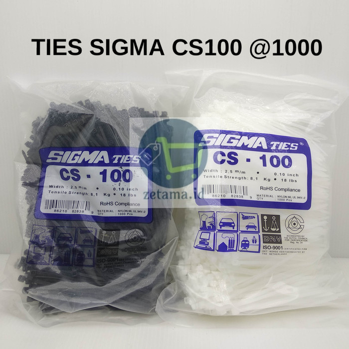 

Kabel Ties 10Cm Sigma Cs-100 / Cs100 Isi 1000 Seribu