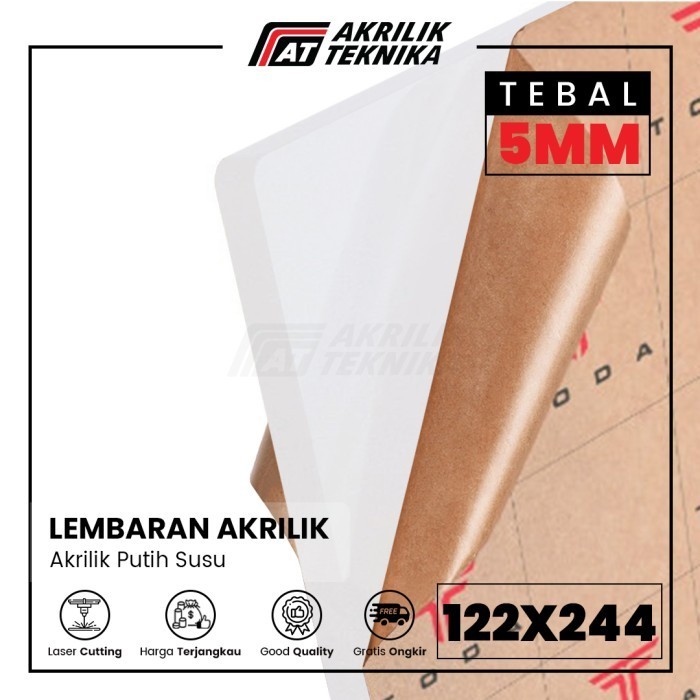 AKRILIK 122 X 244 PUTIH SUSU 5MM LEMBARAN ACRYLIC BERKUALITAS