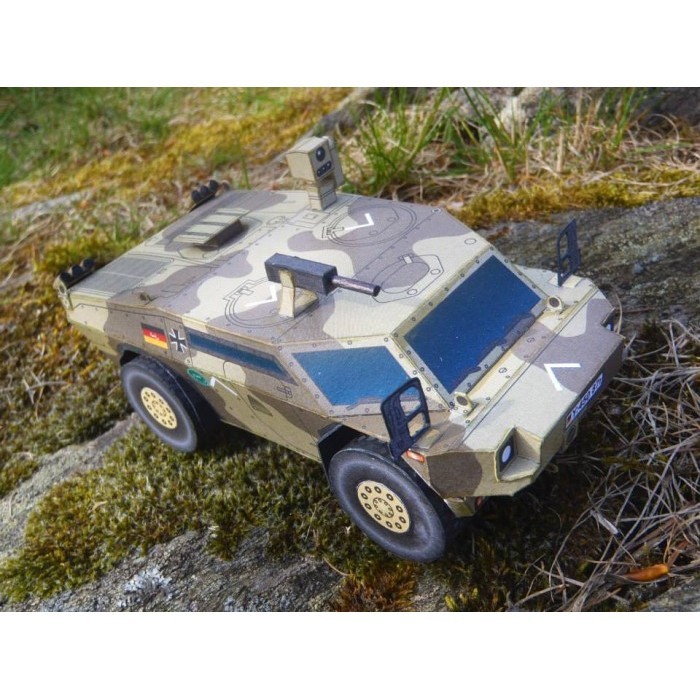 diy papercraft kertas pola mobil taktik militer fennek 1-43 zenyang22