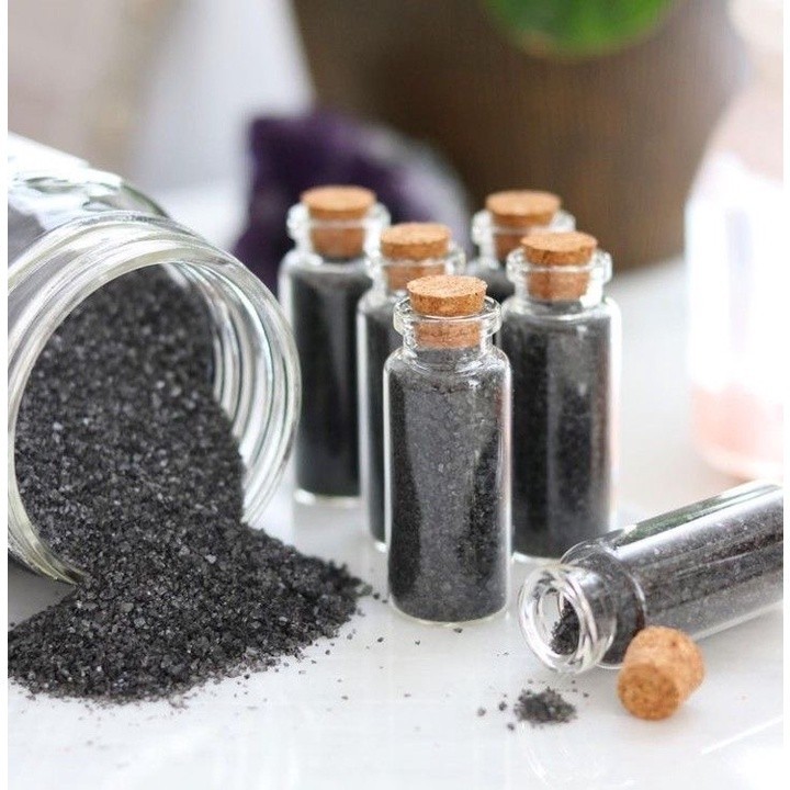 Black Tourmaline Gravels | Glass Jar