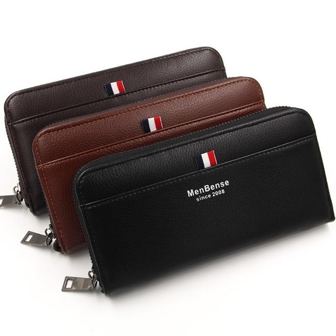 Dompet Panjang Kulit Pria Wanita Dompet Tebal Menbense 8812 Terbaik