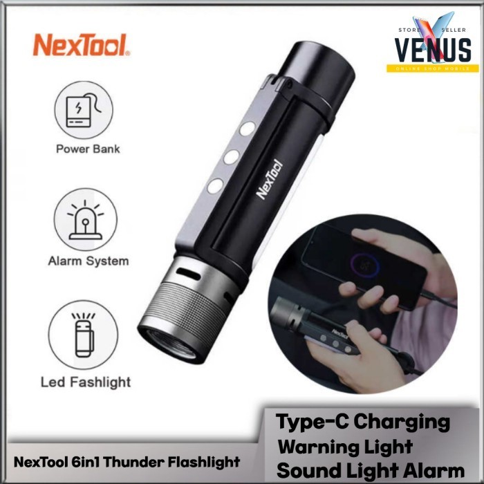 SALE NexTool Thunder Flashlight Outdoor 6 in 1 - nextool senter 6in1